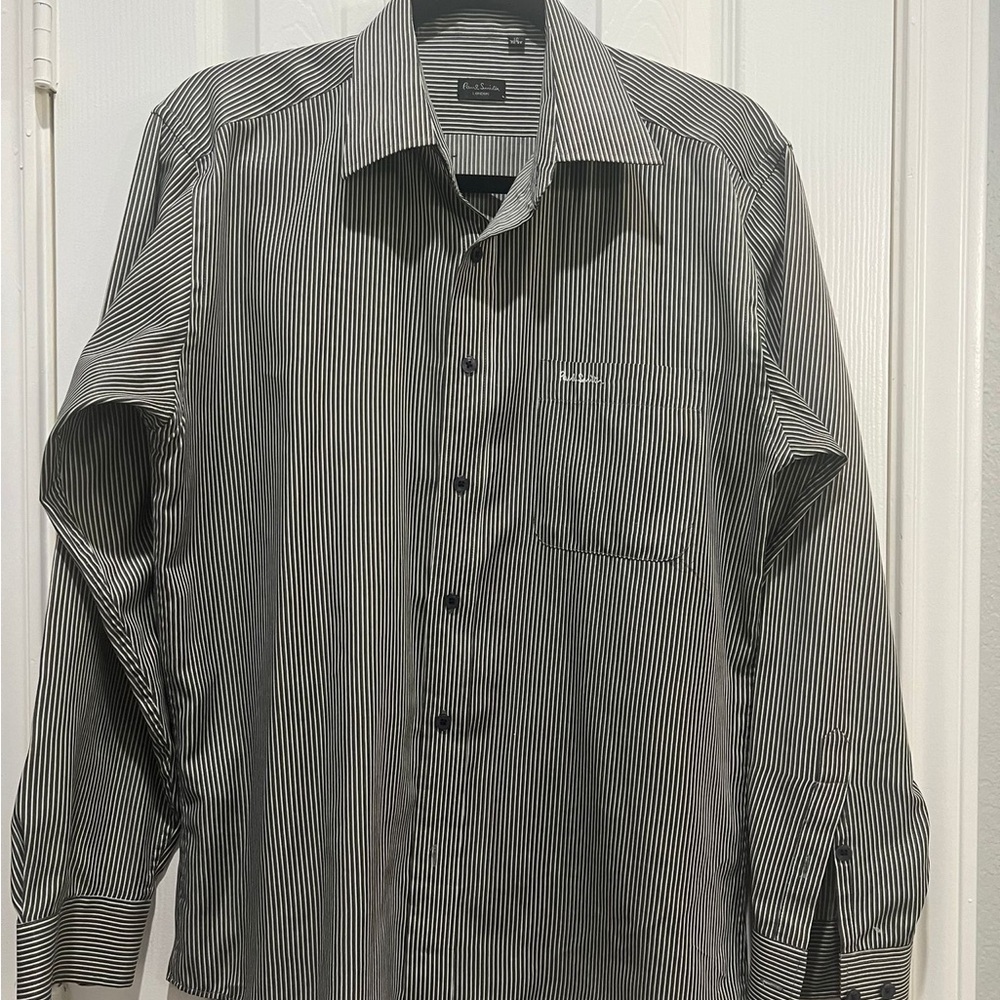 Paul Smith Black and White Striped Dress Shirt